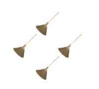 4pcs Handwoven Miscanthus Straw Broom with Detachable Wooden Handle | Soft Bristles, Lightweight Handheld Design, Compact Storage, Hanging String, Traditional Asian Style for Bedrooms and Shop