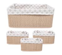 4pcs Handwoven Nursery Storage Basket with Wide Opening