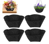 4PCS Hanging Basket Liners, 12Inch Round Capillary Matting Hanging Plant Wall Decoration for Indoor Outdoor Garden Flower Pot Window Box Planter Wall Planter Plant Basket Avoid Birds Nesting