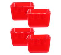 4pcs Hanging Chicken Coop Bowl Cup for PET Rooster, Red PE | Lightweight Portable Design, Easy Removal and Installation, 12.5x9.5x6cm Size for Cage Use