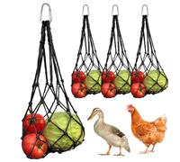 4PCS Hanging Chicken Feeder, Protable Reusable Chicken Vegetable Dispenser with High-Capacity & Hook for Duck, Goose, Rabbit, Ostrich