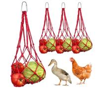 4PCS Hanging Chicken Feeder, Protable Reusable Chicken Vegetable Dispenser with High-Capacity & Hook for Duck, Goose, Rabbit, Ostrich