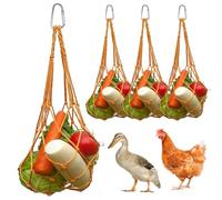 4PCS Hanging Chicken Feeder, Protable Reusable Chicken Vegetable Dispenser with High-Capacity & Hook for Duck, Goose, Rabbit, Ostrich