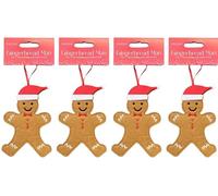 4pcs Hanging Felt Gingerbread Men 13cm | Christmas Tree Decoration | Gingerbread Man Tree Ornament