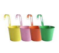 4pcs Hanging Flower Pot Detachable Hook Iron Bucket Planter for Plants