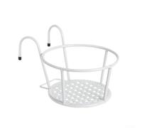 4Pcs Hanging Flower Pot Rack, White Metal Hanging Plant Pots, Large Balcony Planters, For Railing Outdoor Garden Home Décor
