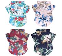4Pcs Hawaii Pet Sweatshirt for Party (Pink,red,Blue,Green, Small)