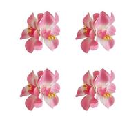4Pcs Hawaiian Flower Hair Clip With Realistic Hibiscus Design Floral Hairpin Decorative Clip Vacation Theme Parties Claw Clip For Hats And Bags