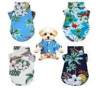 4pcs Hawaiian Style Dog Shirts for Small Dogs, Breathable Pet Clothes, Puppy Clothes Boy, Puppy Sweatshirt for Small Dog