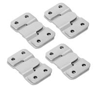 4Pcs Headboard Wall Fixings Brackets, Flush Concealed Mount Bracket, Stainless Steel Heavy Duty Picture Hanging, Universal Furniture Connector Large Z Clip Brackets for Pictures Mirrors Frames
