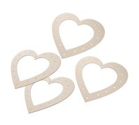 4pcs Heart Shaped Wooden Wreath Frame for Valentine Party Wall Decor | Unfinished Beige Base, Pre-drilled Holes for Hanging Greenery and Flower Garlands, Florists and Decorators