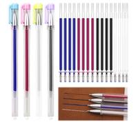 4Pcs Heat Erasable Tailors Chalk Pencil, With 20 Refills 4 Colors Clothes Fabric Marker Pen for Quilting Sewing Dressmaking Fabrics Tailors Sewing Embroidery（Suitable for ages 15 and above）