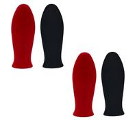 4Pcs Heat-Resistant Cast Iron Handle Cover Non-Slip Silicone Hot Handle Cover Soft Comfortable Rubber Grip Pot Cover for Safe Cooking Baking