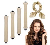 4PCS Heatless Curlers Hair Curlers No Heat Heatless Overnight Blowout Rods with Hair Scarf No Heat Heatless Curling Rods for Women DIY Hair Styling