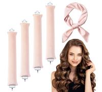 4PCS Heatless Curlers Hair Curlers No Heat Heatless Overnight Blowout Rods with Hair Scarf No Heat Heatless Curling Rods for Women DIY Hair Styling