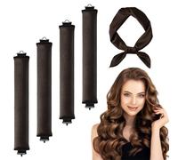 4PCS Heatless Curlers Heatless Blowout Rods Curling Rod Heatless Curls with Satin Scarf Hair Curlers No Heat Overnight Blowout Rods for Women DIY Hair Styling