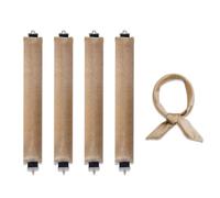 4PCS Heatless Curlers Set, Soft Satin Sleeping Lazy Curler Set,Overnight Blow Dry Wand Heatless Curling Iron Achieves Heat-Free Curls to Protect Hair for DIY (Brown)