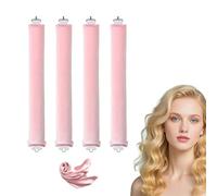 4PCS Heatless Curling Rods with Satin Silk Scarf - TRACOMPAN No Heat Hair Rollers for Heatless Curls & Blowouts | Overnight DIY Curler Set for All Hair Types (Heatless Curlers, Heatless Curler)