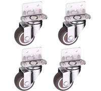 4PCS Heavy-Duty 2-Inch Swivel Wheels for Baby Crib, Soft Rubber Rolling Casters with Brake, Silent Rotating Furniture Movers for Easy Mobility