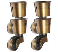 4PCS Heavy Duty 360° Swivel Metal Caster Wheels 90 kg Load Capacity, Replacement Casters for Sofa, Chair, Coffee Table, Cabinet & Office Furniture, Bronze Color
