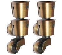 4PCS Heavy Duty 360° Swivel Metal Caster Wheels 90 kg Load Capacity, Replacement Casters for Sofa, Chair, Coffee Table, Cabinet & Office Furniture, Bronze Color
