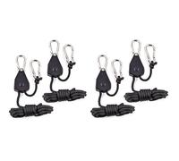 4Pcs Heavy Duty Adjustable Grow Light Ratchet Rope Hanger Yoyo for Grow Light Fixtures Black