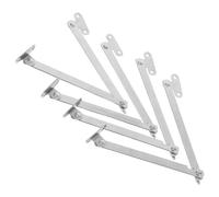 4pcs Heavy Duty Folding Lid Support Hinge Iron Adjustable Silver