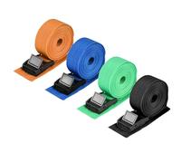 4Pcs Heavy Duty Ratchet Tie-Downs,25mm x2m Adjustable Lashing Belts with Cam Buckle - Black Multi-Purpose Securing Belts for Bike Racks,Batteries,Vans, Motorcycles,Trailers,Cargo & Luggage