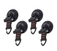 4Pcs Heavy Duty Suction Cups with Straps D Ring, 360°Rotatable Suction Cups Anchor Reusable Camping Sucker Cup Hooks Multipurpose for Awning, Boat, Van, Car Truck Outdoor