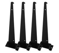 4pcs Heavy Duty Triangle Shelf Bracket with Extra Wide Base for Garage | Iron Construction, Black Textured Finish, Wall Mount Support, Stable Load Bearing, Basement Use