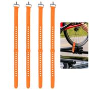 4PCS Heavy Duty Voile Straps 50cm, Adjustable Tie down Rubber Straps with Aluminum Buckle Quick Release Velcro Strap Alternative for Bikes, Ski, Cargo, Sports, Outdoor Lashing Gear (Orange)