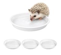 4PCS Hedgehog Feeding Station, Hedgehog Bowl Set of 4, Flat Edge Design for Easy Access, Ideal for Outdoor Wildlife Gardens, White Colour