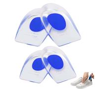 4PCS Heel Cushion Pads Silicone Heel Protectors,Heel Cushion Pads, Blue Gel Heel Pads for Women and Men, Gel Heel Insoles for Plantar Fasciitis Support, Heel Bone Spur and Achilles Tendinitis
