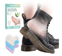 4Pcs Heel Protectors - Welnove Plantar Fasciitis Heel Pain Relief, Clear,M | Heel Cups, Shoe Cushion Inserts Pads, Prevent Blisters, Silicone, Aloe Vera Extract, Breathable, Reusable