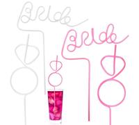 4PCS Hen Party Straws,Bridal Gifts, Wedding Party Favors, Wedding Decorative Drink Straws, Reusable for Favours Decorations Cups Sucking
