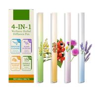 4Pcs Herbal Diffuser Pen,Aromatherapy Inhaler Stick,Dual-Action Herbal Purifier Pens,Portable Vaporless Fum Inhaler for Cleanse,Breathing Aid & Oral Freshening,Plant-Based Aromatherapy Pen (1Box)