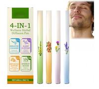 4Pcs Herbal Diffuser Pen,Natural Aromatherapy Inhaler Stick,Portable Vaporless Fum Inhaler for L/ung Cleanse,Breathing Aid and Oral Freshening