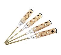 4Pcs Hex Driver Wrench Set 1.5mm 2.0mm 2.5mm 3.0mm Aluminum Non Slip Handle Helpful Tool for Ship Car Model (Gold)