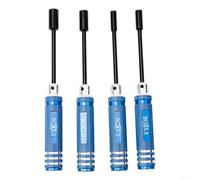 4pcs Hex Screwdriver Set Metal Nut Driver Socket Kit For Rc Hobby Helicopter Airplane Car Boat 4.0 5.5 7.0 8.0 Mm Black And Blue Handle Tools(Blue)