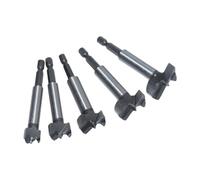 4PCS Hex Shank Flat Wood Drill Bit Set, 15/20/25/30/35mm Spade Drill Bits for Timber, Hinge Installation, 1/4 Inch Quick Change Shank, for Hand Drill & Drill Press (45# Carbon Steel)