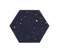 4Pcs Hexagon Felt Board Tile Bulletin Notice Cork Self Adhesive Pin Board Message Room Wall Decor Sticky Notes Photo Display for Photo DIY Memo Display(Blue 22x19cm)