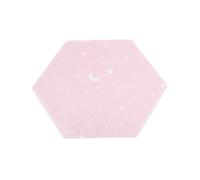 4Pcs Hexagon Felt Board Tile Bulletin Notice Cork Self Adhesive Pin Board Message Room Wall Decor Sticky Notes Photo Display for Photo DIY Memo Display(Pink 22x19cm)