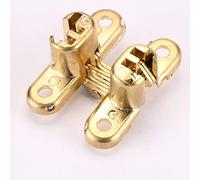 4Pcs Hidden Hinges 12x42MM Invisible Concealed Barrel Cross Door Hinge Bearing Wooden Box for Folding Window Furniture Hardware Set(Gold Color)