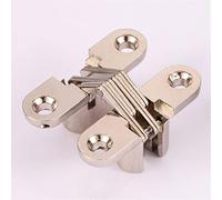4Pcs Hidden Hinges 12x42MM Invisible Concealed Barrel Cross Door Hinge Bearing Wooden Box for Folding Window Furniture Hardware Set(Silver Color)