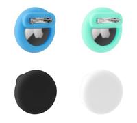4pcs Hidden Kids Holder, Silicone Case Cover with Safety Pins Compatible with Apple Airtag for Kids Adult Inside Clothes (Black, White, Green, Light Blue)