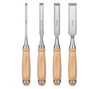 4pcs High Carbon Steel Beech Handle Woodworking Chisel Set Manual Root Carving Wood Tool