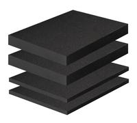 4PCS High Density Polyurethane Foam Sheets - 2P 16 x 12 x 1.6 Inch and 2P 16 x 12 x 0.4 Inch Foam Inserts for Cases, Black Foam Padding for Tool Box, Game Box, Camera Storage