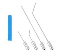 4pcs High Pressure Washer Nozzle Kit, 1/4 Inch Quick Connect Power Washer Extension Wand Spray Tips with Straight & Curved Stainless Steel Replacement Jet Accessories Set for Narrow Gap Deep Cleaning