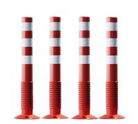 4pcs High Visibility Plastic Traffic Channelizer Cones - Anti-Collision Driveway and Pedestrian Bollards(Red and White)