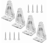 4pcs Hold Down Brackets with Screws Clear Color Bottom Rail Hold Clips for 1.5inch High Profile Blinds